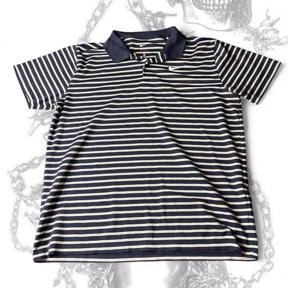 Nike Men's Navy and Black Polo-shirts